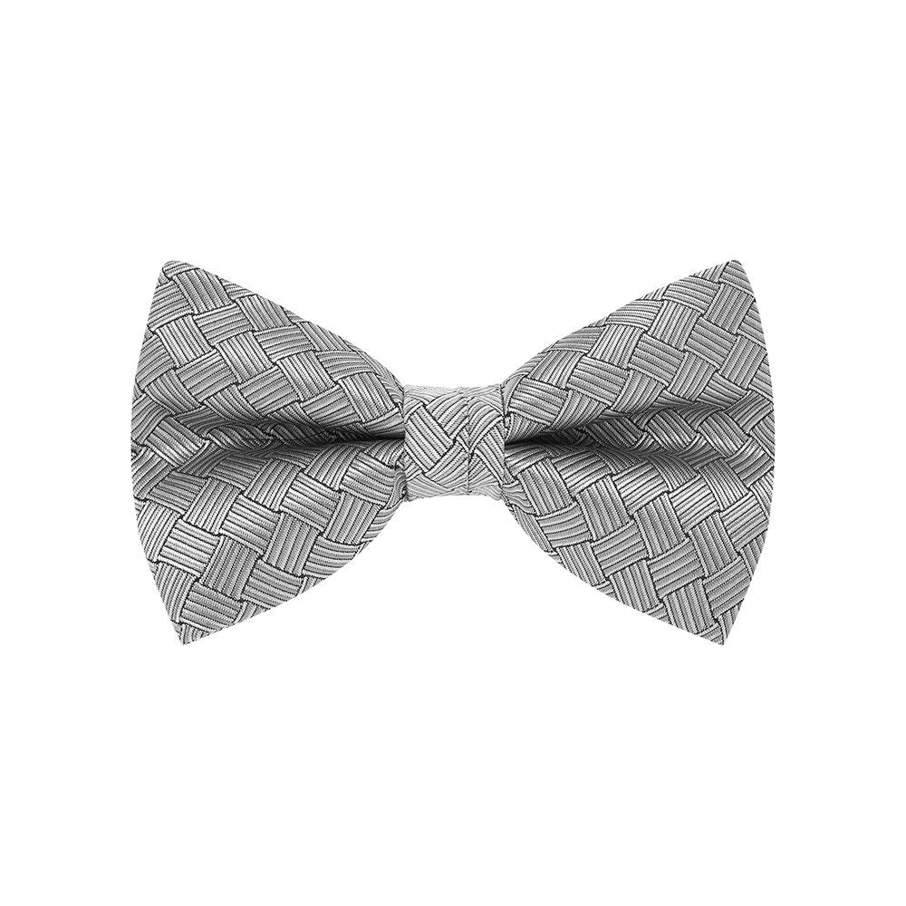 Bow Tie, Basket, Silver. Supplied with matching pocket square.