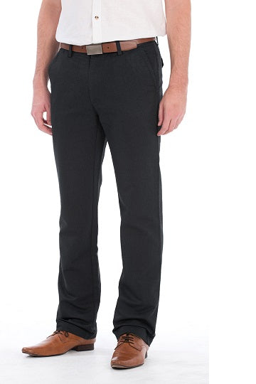 BOB SPEARS Euro Slim Fit Casual Pant. Black. All Season.