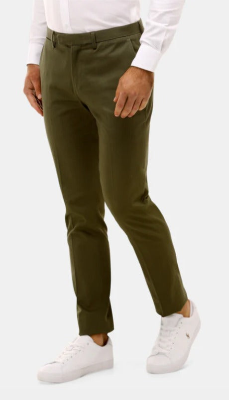 BROOKSFIELD COTTON STRETCH TAILORED KHAKI CHINO