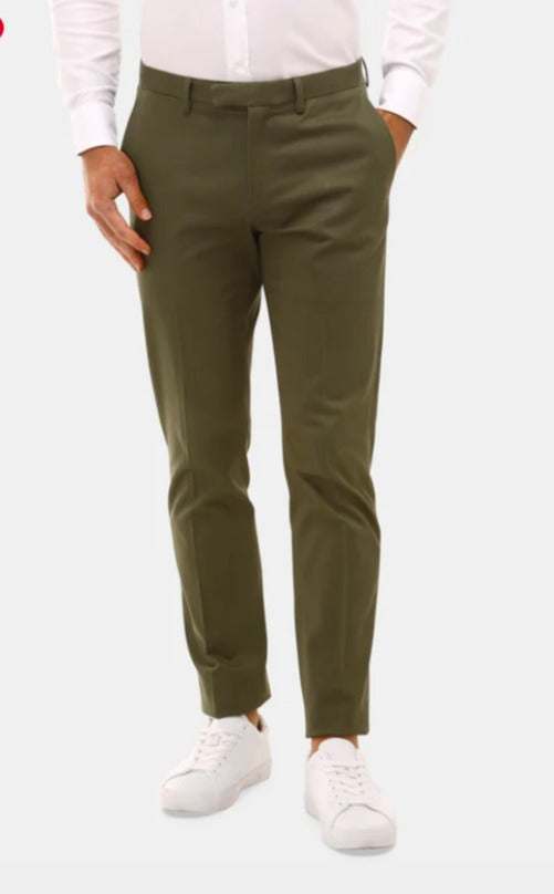 BROOKSFIELD COTTON STRETCH TAILORED KHAKI CHINO