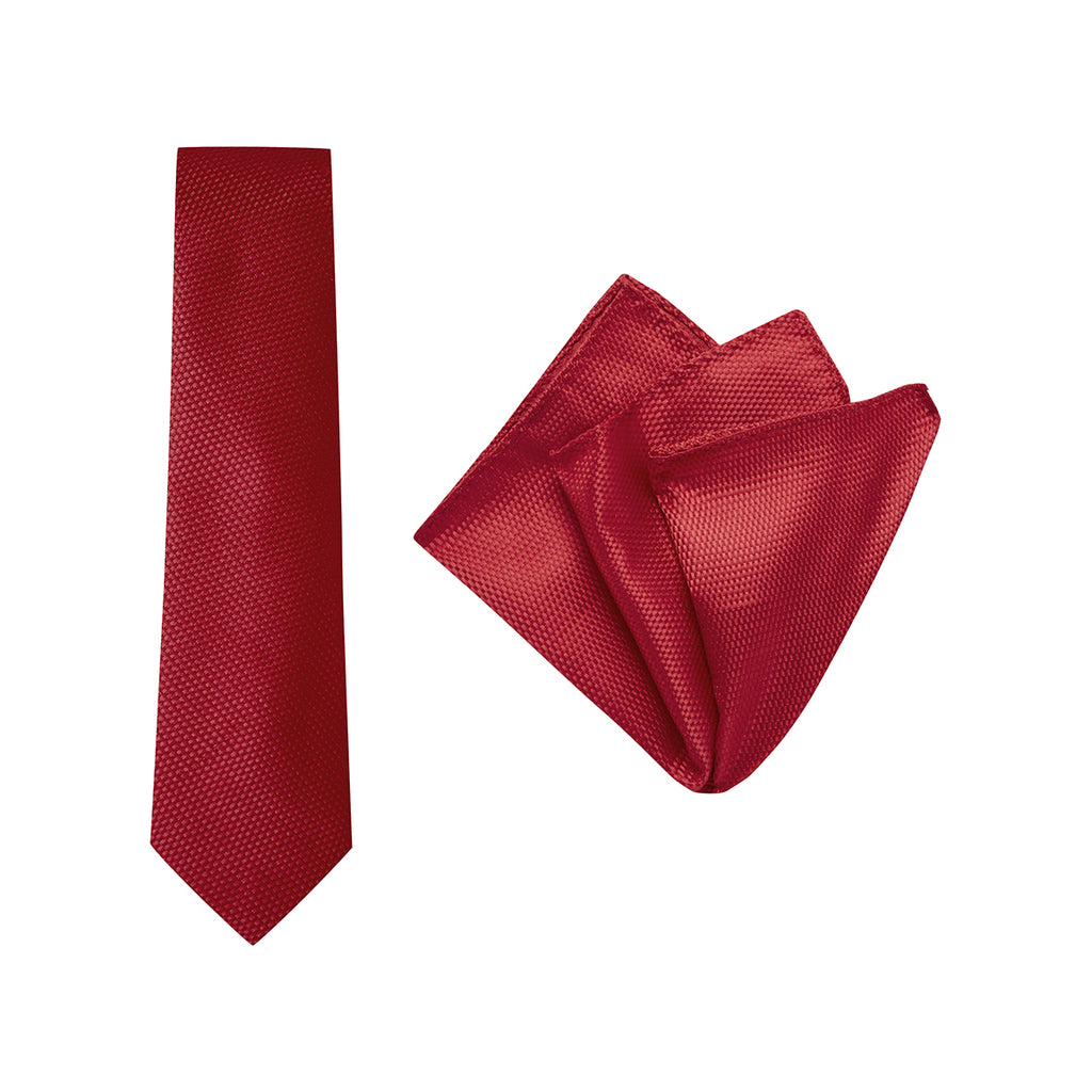 Buckle Red Carbon Pocket and Pocket Square Set